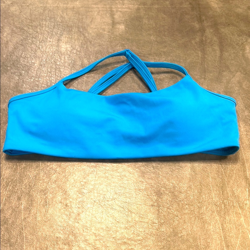 Form Active Light Blue Y Sports Bra Medium